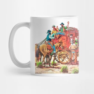 Robbery Horse Carriage Buffalo Bill Western Cowboy Retro Comic Mug